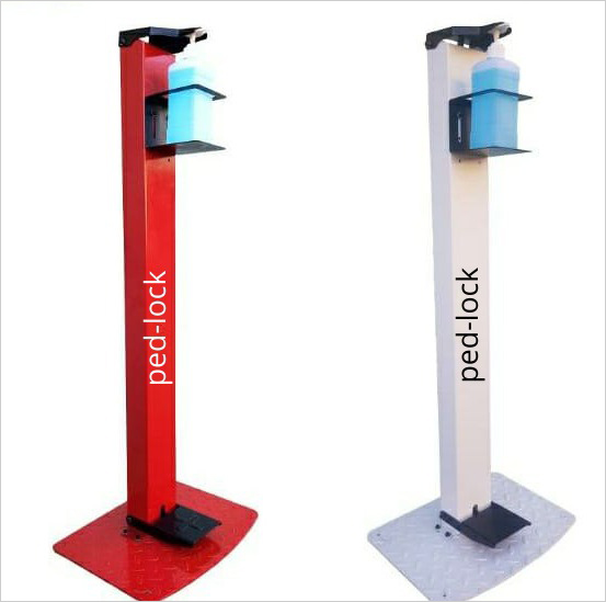 Foot operated hand sanitizer dispenser